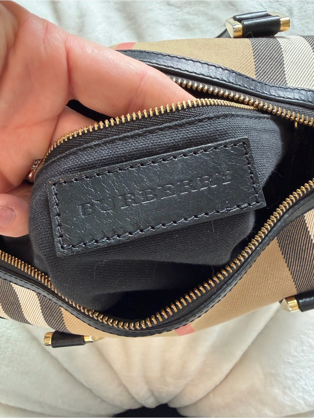 Burberry Boston haymarket canvas satchel bag - Picture 12 of 16